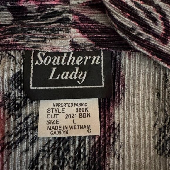 Southern Lady Open Cardigan Womens Size Large Pink Black Gray Zebra Print Jacket - Picture 6 of 8